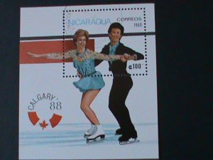 ​NICARAGUA- WINTER OLYMPIC GAMES CALGARY'88 CANADA- CTO S/S -VERY FINE