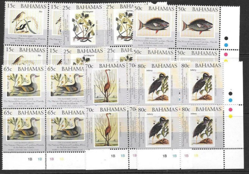 BAHAMAS SG1289/94 2002 ILLISTRATIONS FROM THE HISTORY OF CAROLINA BLOCKS 4 MNH