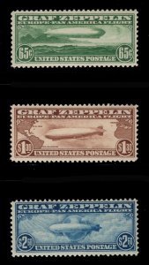 MOMEN: US STAMPS #C13-C15 GRAF ZEPPELIN MINT OG NH LOT #85226*