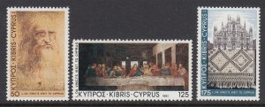 Cyprus 562-4 Da Vinci's Visit mnh