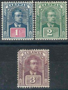 Sarawak 50, 51, 53 SG 50-52 MHF/VF 1918 SCV $9.35
