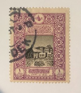 Turkey 1916  Scott 348 used - 1p, Old General Post Office, Constantinople