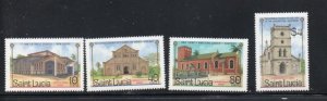 St Lucia Sc 867-870 1986 Christmas Churches stamp set mint NH