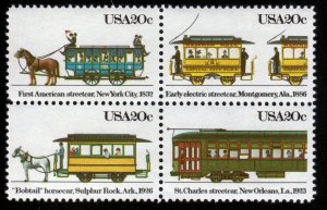 US Scott # 2059-2062 MNH Block of 4 Streetcars Issue