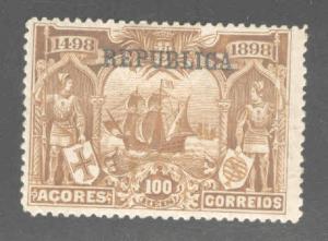 Azores Scott 147 MH*  Vasco da Gama stamp w Republic opt