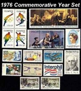 1976 ORIGINAL COMMEMORATIVE YEAR SET OF MINT NH  U.S. POSTAGE STAMPS