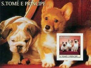 S. TOME & PRINCIPE 2003 - Dogs & Cats s/s. Scott Code: 1521