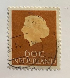 Netherlands 1953 Scott 355 used - 60c, Queen Juliana