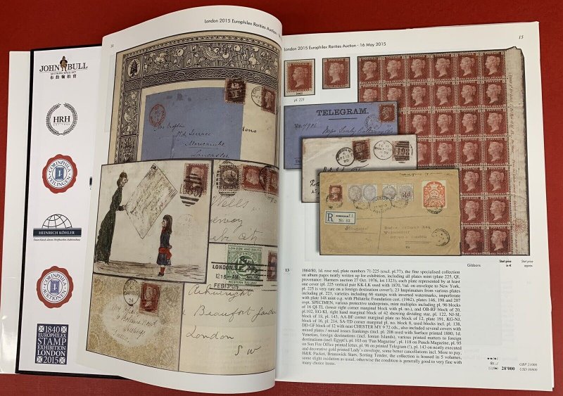 London 2015 Europhilex Rarities Auction, May 16, 2015, Hardbound Catalog