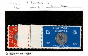 Guernsey, Postage Stamp, #201-203 Mint LH, 1980 Coins on Stamps (AC)