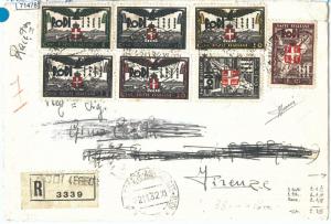 71478 - EGEO Rhodes - Postal History - Saxon 65/71 on RECOMMENDED ENVELOPE 1932-