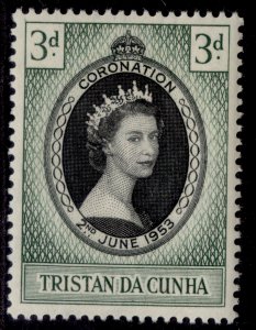 TRISTAN DA CUNHA QEII SG13, 3d 1953 CORONATION, NH MINT.