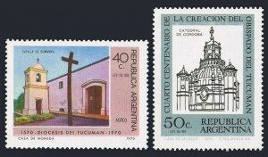 Argentina 945, C131, MNH. Mi 1071-1072. Bishopric of Tucuman, 400th Ann. 1970.