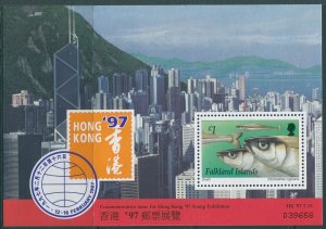 Falkland Islands 1997 SG779 Hong Kong Stamp Exhibition Smelt MS MNH