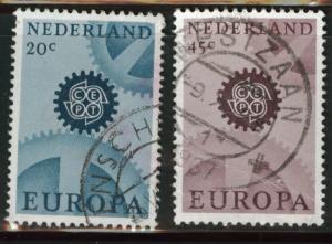 Netherlands Scott 444-445 used 1967 Europa set