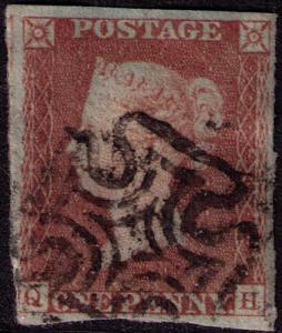 Great Britain # 3 Used VF Pos QH, Dublin2 Maltese cross 