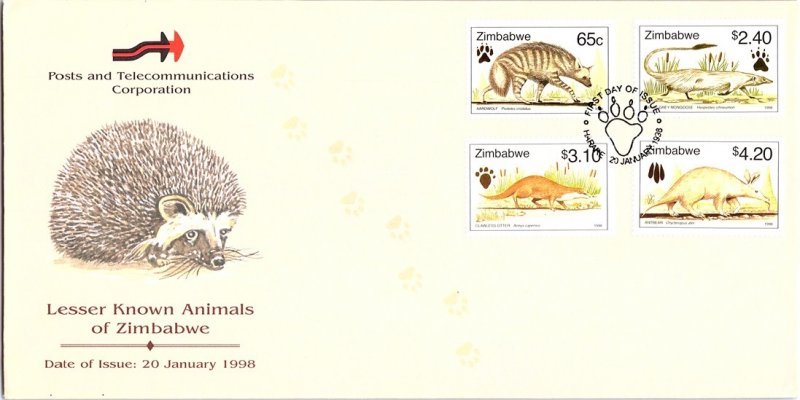 Zimbabwe, Worldwide First Day Cover, Animals