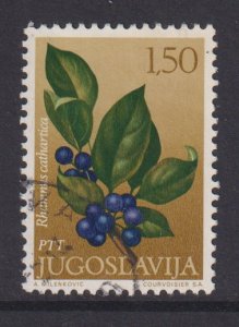 Yugoslavia   #1057  used   1971  flowers 1.50d