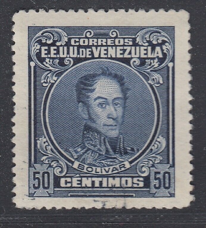 Venezuela 1915-23 50c Dark Blue, perf 14. Used. Scott 280a, SG 377