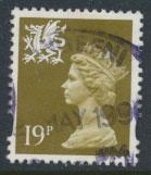 Great Britain Wales  SG W70 SC# WMMH58 Used  19p Machin see scan 