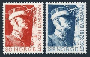Norway 590-591, MNH. Michel 643-644. King Haakon VII, 1972.