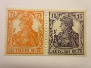 GERMANY Zusammendrucke Michel W11 ba, MH, Lot15, Cat €230