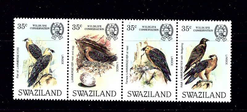 Swaziland 427 MNH 1983 Bearded Vulture strip of 4