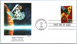 U.S. CACHETED FIRST DAY COVER SPACE FANTASY NIGHT SKIES 1993