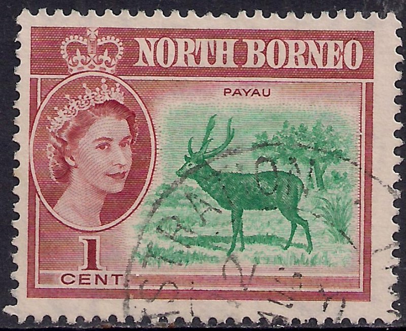 North Borneo 1961 QE2 1ct Brown & Green SG 391 ( L200 )