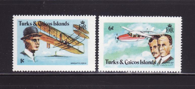 Turks and Caicos Islands 347-348 MNH Planes, Wright Brothers