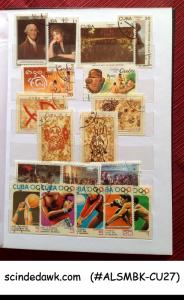 COLOURFUL COLLECTION OF CUBA STAMPS IN SMALL STOCK BOOK - 360 USED STAMPS