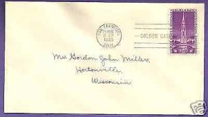 852  GOLDEN GATE EXPO 3c 1939, FIRST DAY COVER, UNCACHETED.