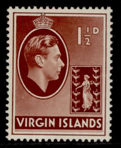 BRITISH VIRGIN ISLANDS GVI SG112, 1½d red-brown, LH MINT. CHALKY