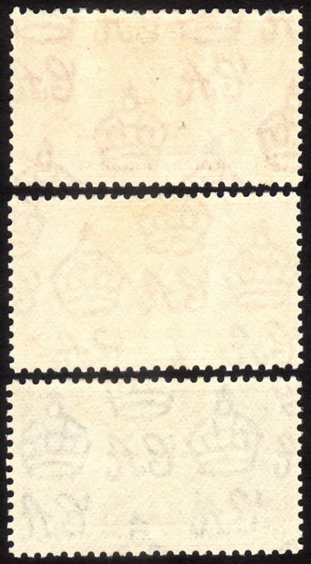1937, Northern Rhodesia, Coronation set, MH, Sc 22-24