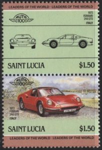 Saint Lucia 742 (mh) $1.50 classic cars: 1973 Ferrari (1985)