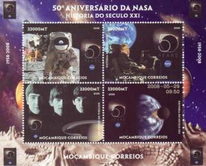 Mozambique 2008 THE BEATLES /50TH.ANNIVERSARY NASA 1 Sheetlet (4) Perforated