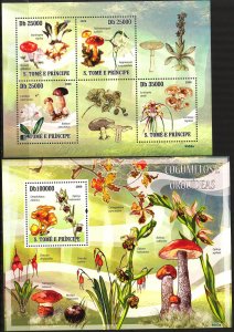 Sao Tome and Principe 2009 Mushrooms sheet + S/S MNH