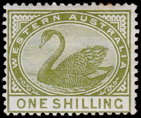 Western Australia Scott 68, Perf. 14 (1890) Mint H VF, CV $26.00 M