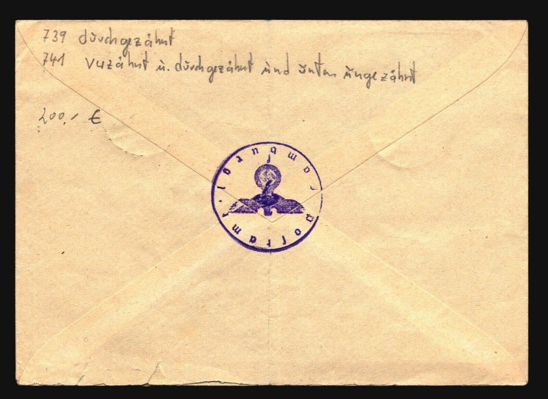 Germany SC# 496 PERF ERROR On Cover / Fold - Z17169