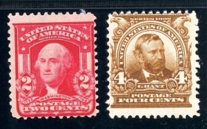 USAstamps Unused FVF US Serie of 1902 Jackson Grant Scott 319, 303 OG MHR