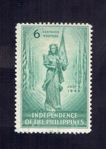 PHILIPPINES SCOTT#501 1945 6c PHILIPPINE INDEPENDENCE - USED