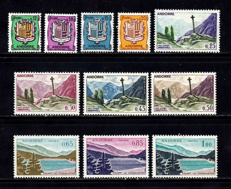 Andorra (Fr.) stamps #143 - 153, MH OG,  complete set,  CV $85.45