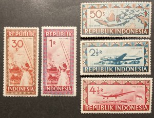 Indonesia 1949 #C32-6, Map & Airplanes, MNH.