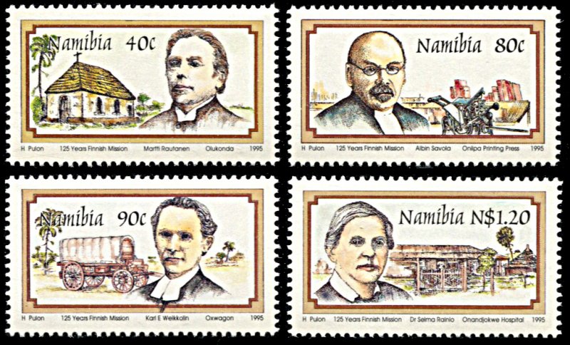 Namibia 783-786, MNH, 125th Anniversary of Finnish Mission