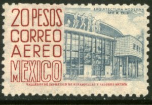 MEXICO C198a $20P 1950 Definitive 1st Ptg wmk the LQ variety.279 UNUSED H OG VF