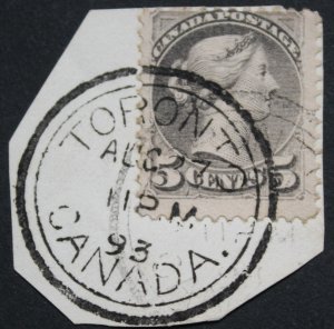 Canada 1893 QV Five Cents SG 106 used