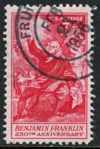 United States - Benjamin Franklin - 250th Ann. # 1073 - VG Condition - Used