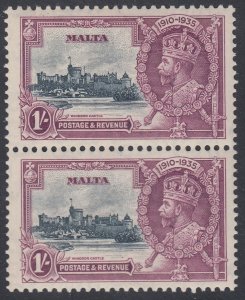 SG 213a Malta 1935 variety extra flagstaff with normal in a fine unmounted...