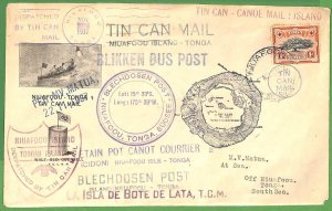 ZA1498 - TOGA - POSTAL HISTORY - OVERSIZED Cover 1937 TIN CAN MAIL Blinken Bus