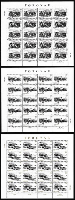 Faroe Is. Villages 3v Sheets of 20 stamps SG#71-73 SC#83-85